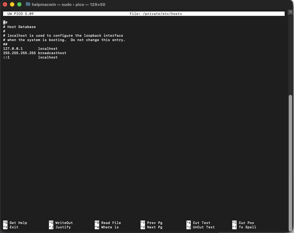 Файл hosts в macOS