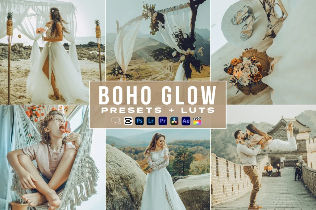 Boho Glow Luts Video Presets Mobile & Desctop